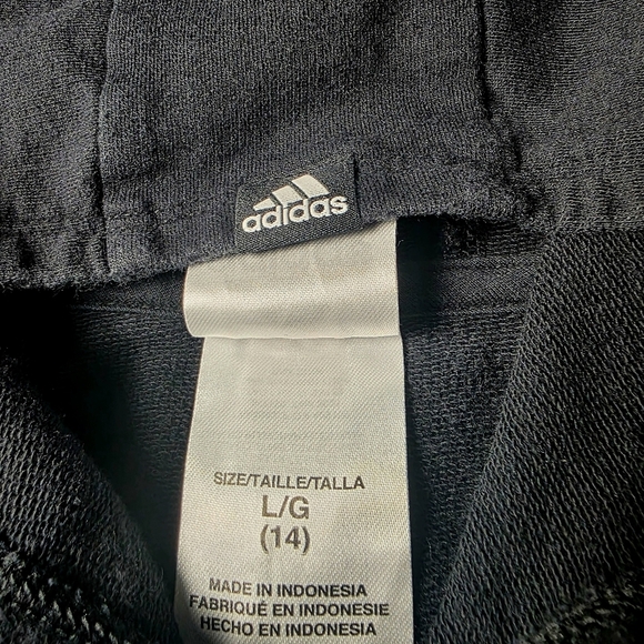 Adidas Cropped Black Hoodie - Youth L (14) - Great for Teens/Small Adults - Picture 6 of 7